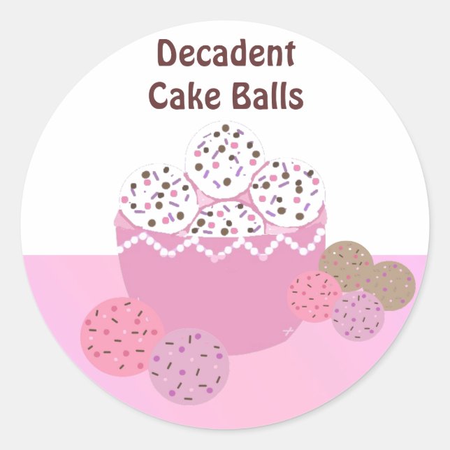 Dekadent Cake Balls Runder Aufkleber (Vorderseite)