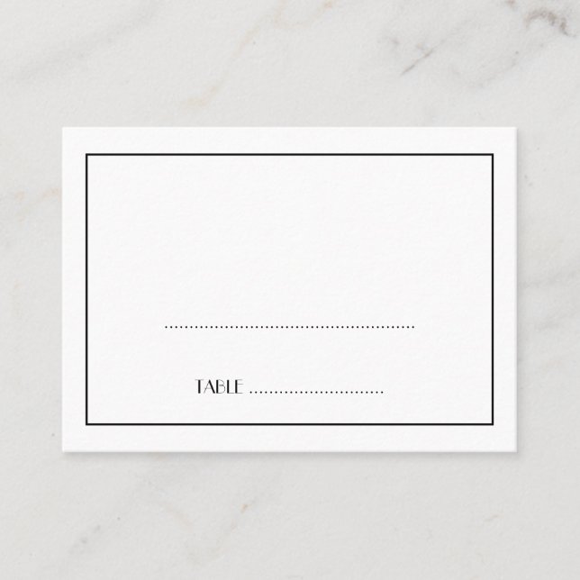 Dekadent Deko elegante Platzkarte (Vorderseite)