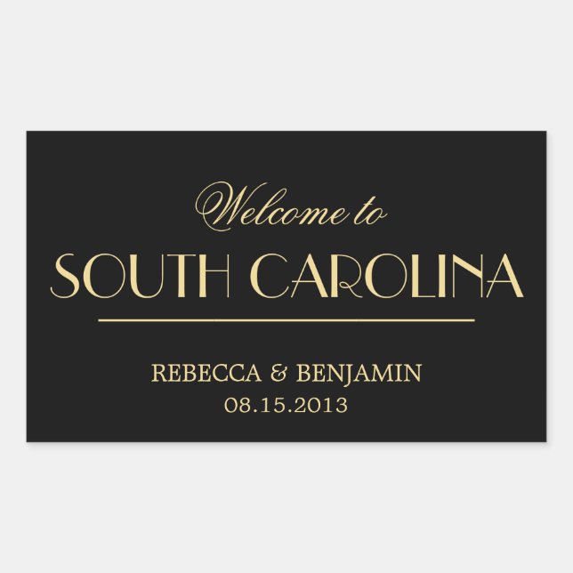 Dekadent Deko elegante schwarze Begrüßung Rechteckiger Aufkleber (Vorderseite)