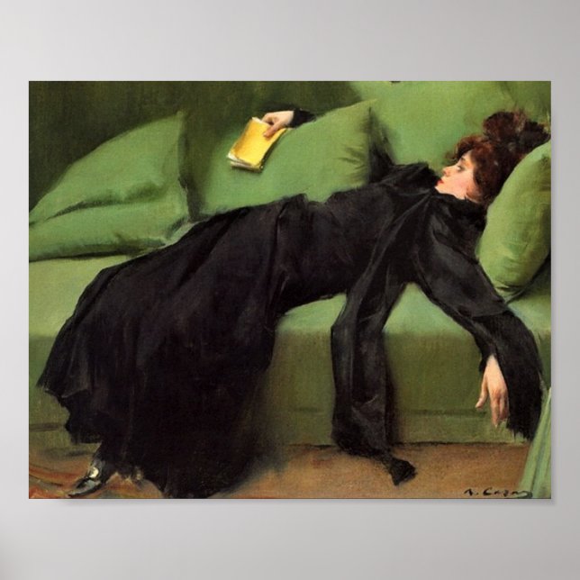 Dekadent junge Frau nach der Tanz Keramik Til Poster (Vorne)