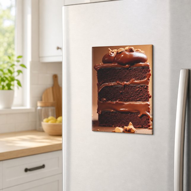 Dekadente Schokoladentorte Scheibe Magnet (Von Creator hochgeladen)