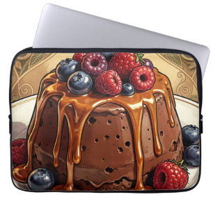 Dekadenter Schokoladen-Karamell-Beeren-Kuchen Laptopschutzhülle