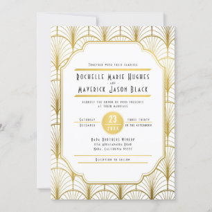 Dekadenz Goldene Kunst-Déco Einladung