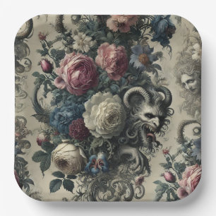 Dekadenzblättern - gotisches Barock Pappteller