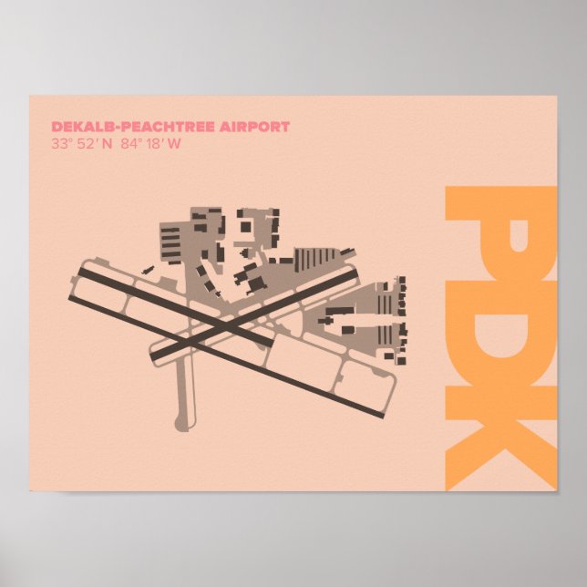 DeKalb-Peachtree Airport (PDK) Diagramm Poster (Vorne)