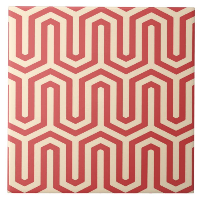 Deko Ägyptisches Motiv - Korallenorange Fliese (Vorderseite)