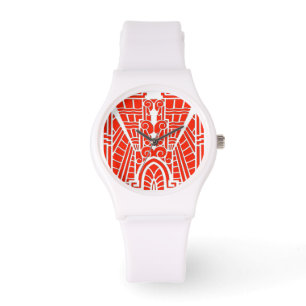 Deko Architectural Pattern, Mandarin Orange Armbanduhr
