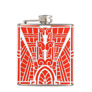 Deko Architectural Pattern, Mandarin Orange Flachmann