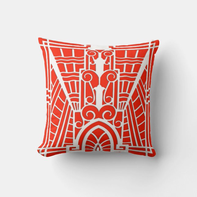 Deko Architectural Pattern, Mandarin Orange Kissen (Vorderseite)