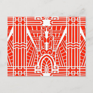 Deko Architectural Pattern, Mandarin Orange Postkarte