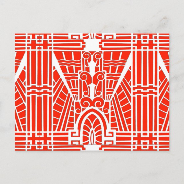 Deko Architectural Pattern, Mandarin Orange Postkarte (Vorderseite)