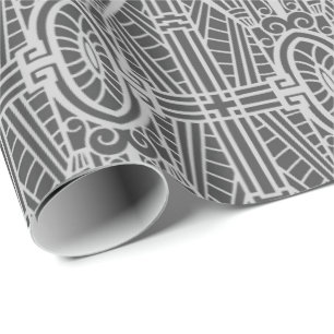 Deko-Architekturmuster, silbernes Grau/Grau Geschenkpapier