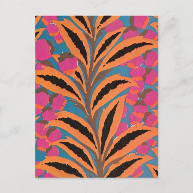 Deko-Blätter in Orange Postkarte (Vorderseite)