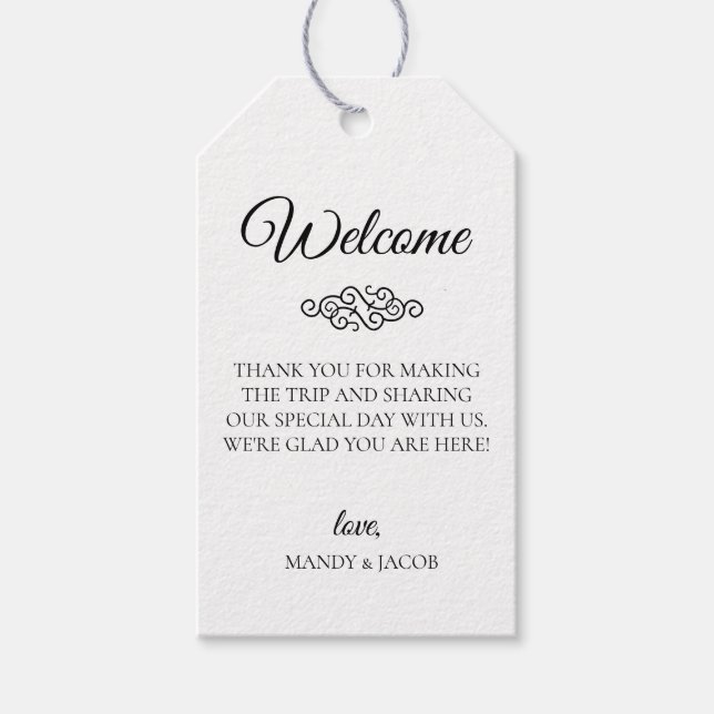 Deko Blüh Wedding Welcome Bag Geschenkanhänger (Vorderseite)