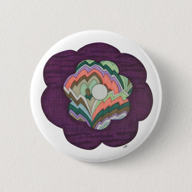 Deko Blume Pinback Button (Vorderseite)