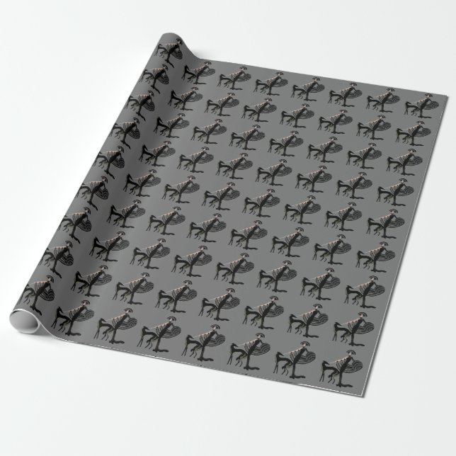 Deko Borzoi Holiday Wrapping Paper Silver Geschenkpapier (Ungerollt)