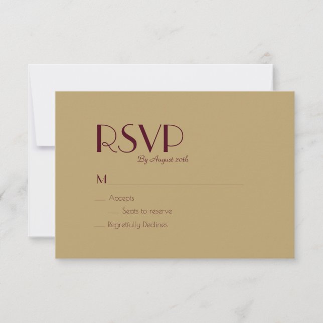 Deko | Burgundy Wedding RSVP Card (Vorderseite)