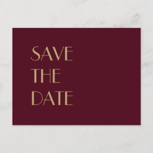 Deko   Burgundy Wedding Save the Date Ankündigungspostkarte