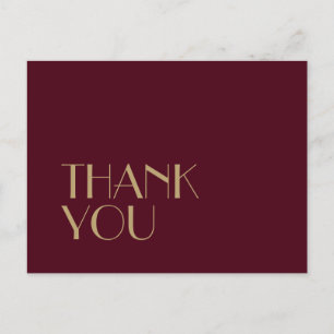 Deko   Burgundy Wedding Vielen Dank Postkarte