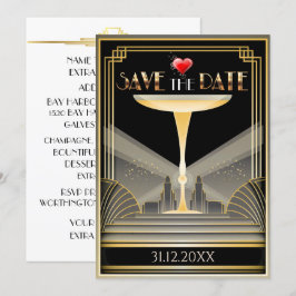 Deko Champagne Save the Date Einladung