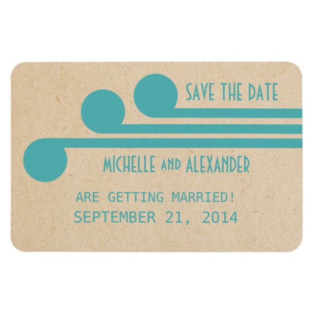 Deko Chic Save the Date Magnet, Aquamarin Magnet (Horizontal)