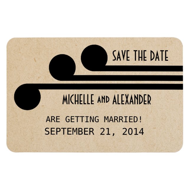 Deko Chic Save the Date Magnet, Ebony Magnet (Horizontal)