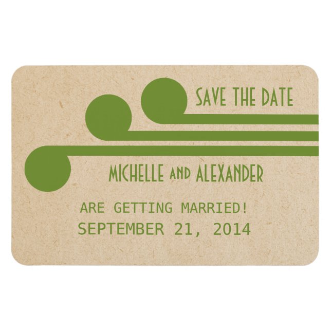 Deko Chic Save the Date Magnet, grün Magnet (Horizontal)
