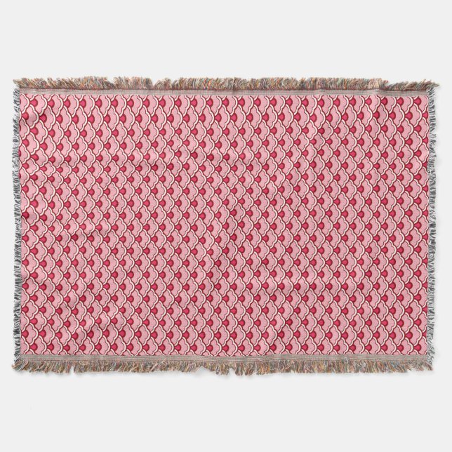 Deko Chinesische Scallops, Fuchsia und Light Pink Decke (Vorderseite)