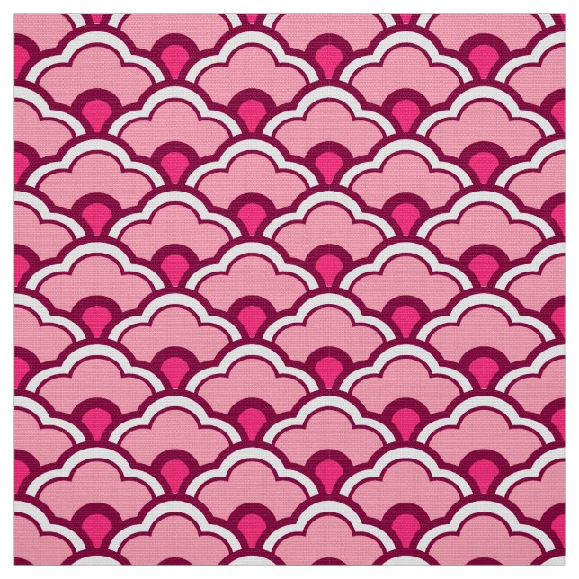 Deko Chinesische Scallops, Fuchsia und Light Pink Stoff (Muster)