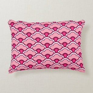Deko Chinesische Scallops, Fuchsia und Light Pink Zierkissen