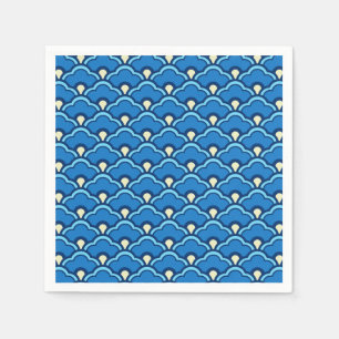 Deko Chinesische Scallops, Ocean Blue und Indigo Serviette