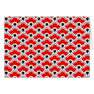 Deko Chinesische Scallops, rot, grau, schwarz und 
