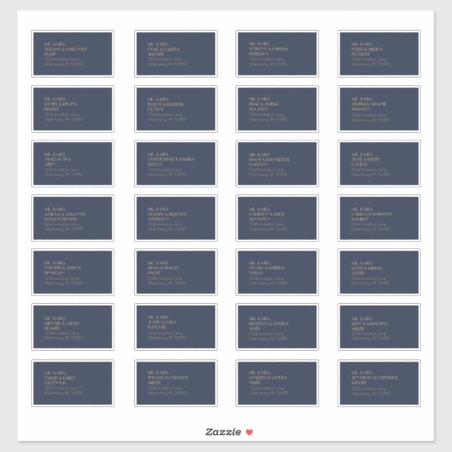 Deko | Dark Navy Guest Address Label (Blatt)