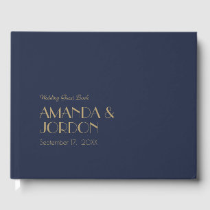 Deko Dark Navy Wedding Guest Book Gästebuch