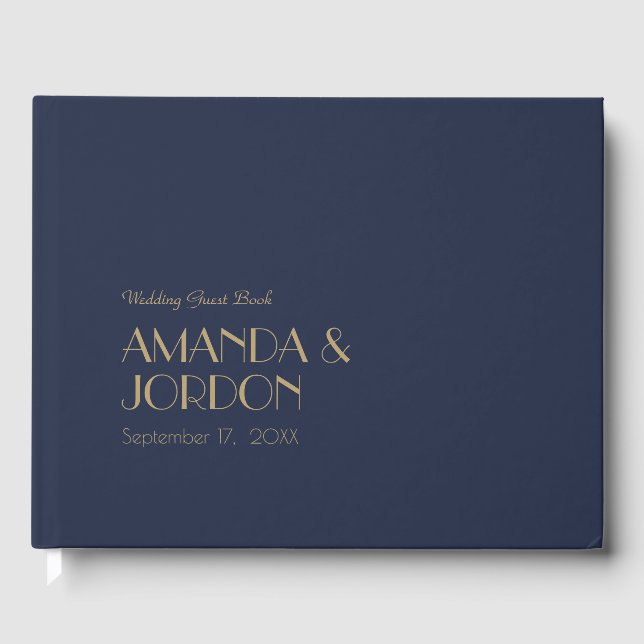 Deko | Dark Navy Wedding Guest Book Gästebuch (Vorderseite)