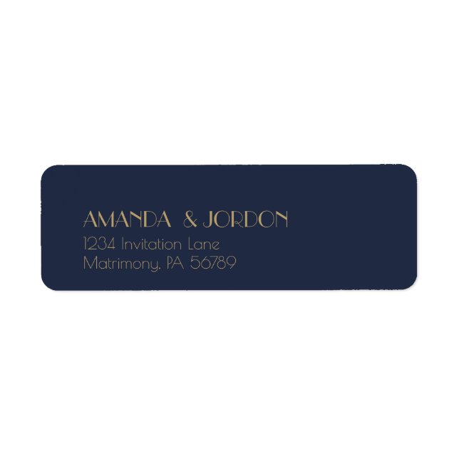 Deko | Dark Navy Wedding Rücksendeadresse (Vorne)