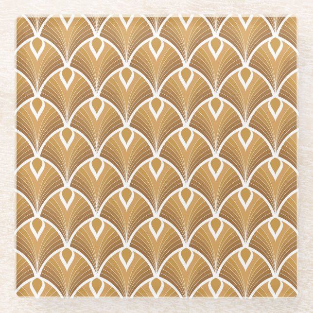 Deko der klassischen Kunst: geometrisches Muster. Glasuntersetzer (Vorderseite)