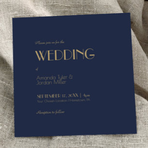 Deko Dunkle Navy Square Wedding Einladung
