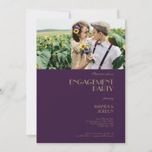 Deko Dunkles Lila Engagement Party Foto Einladung