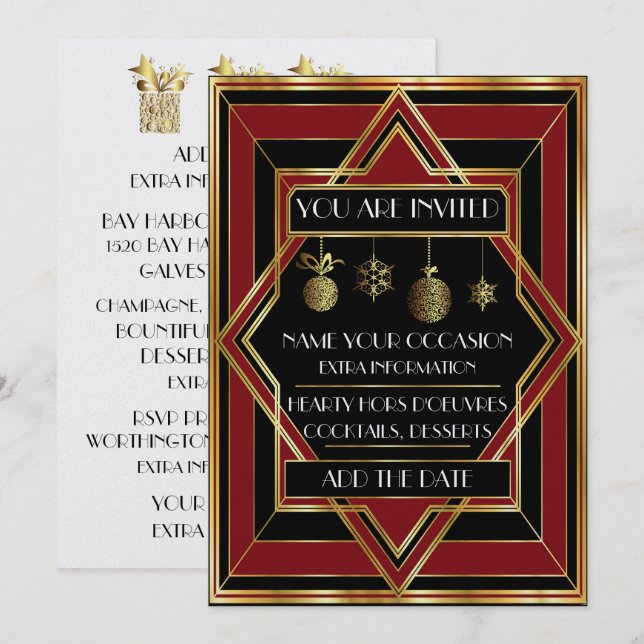 Deko - Einladung zu Weihnachten (Vorne/Hinten)