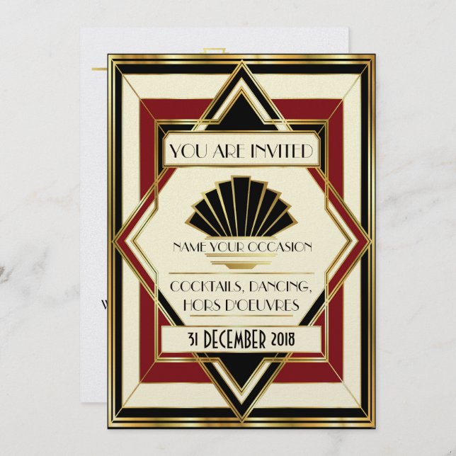 Deko Einladung zur Gala-Veranstaltung (Vorne/Hinten)