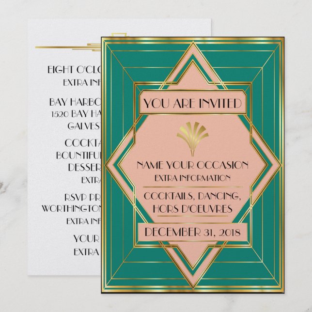 Deko Einladung zur Gala-Veranstaltung (Vorne/Hinten)