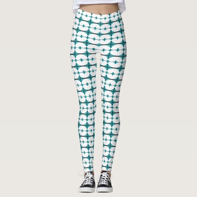 Deko-Elemente in aquamarin grün Leggings (Vorderseite)