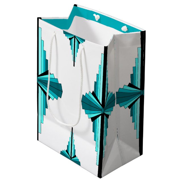 Deko-Elemente in aquamarin grün Mittlere Geschenktüte (Vorderseite Schrägansicht)