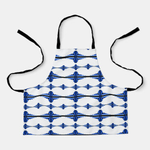 Deko-Elemente in dunkelblauer Schürze