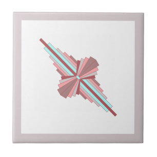 Deko-Elemente in dunkler Rose und Blau Fliese