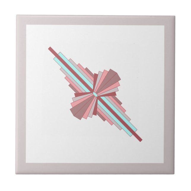 Deko-Elemente in dunkler Rose und Blau Fliese (Vorderseite)