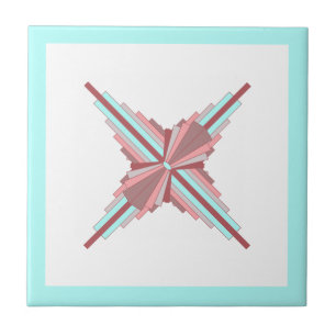 Deko-Elemente in dunkler Rose und Blau Fliese