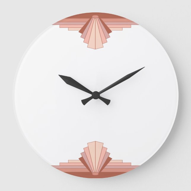 Deko-Elemente in Gold der vollen Rose01 Große Wanduhr (Vorderseite)