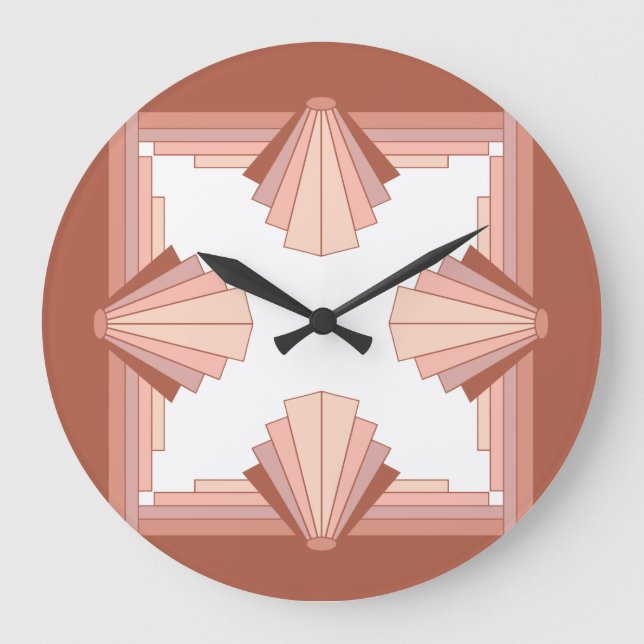 Deko-Elemente in Gold der vollen Rose04 Große Wanduhr (Vorderseite)